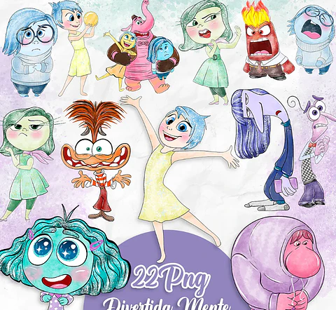 Kit Digital Divertidamente aquarelado em Png