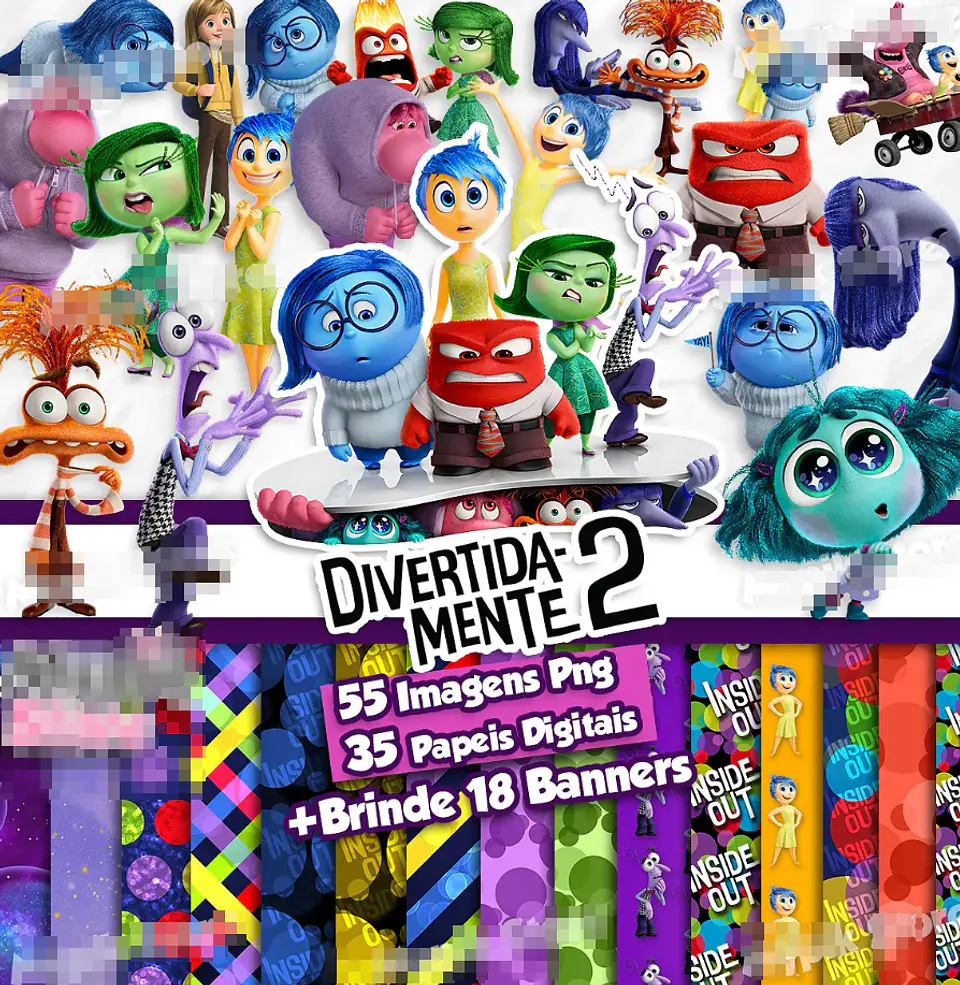 Kit Digital Divertidamente em Png 1