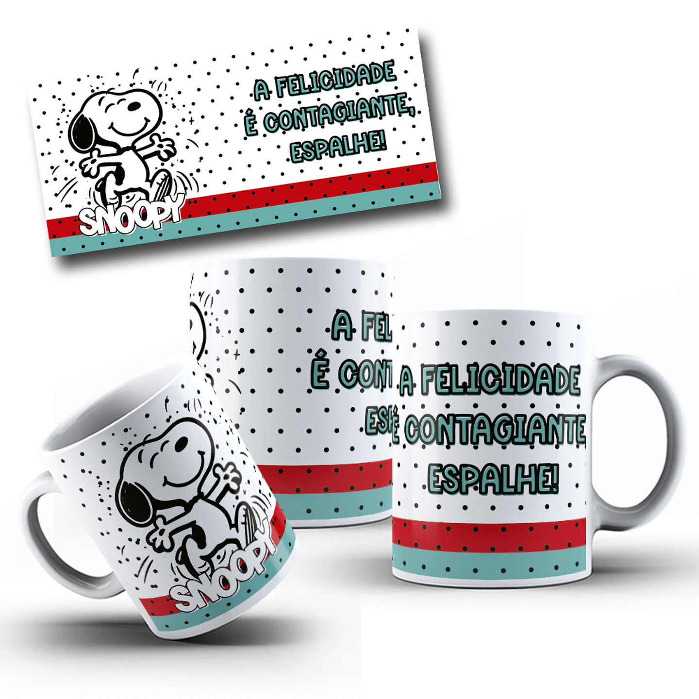 8 Artes para Caneca Snoopy Arquivo Editável 1