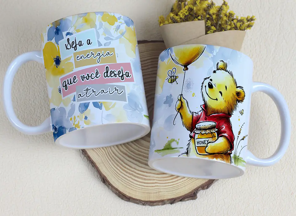 6 Artes para Caneca Ursinho Pooh Arquivo Editável 2