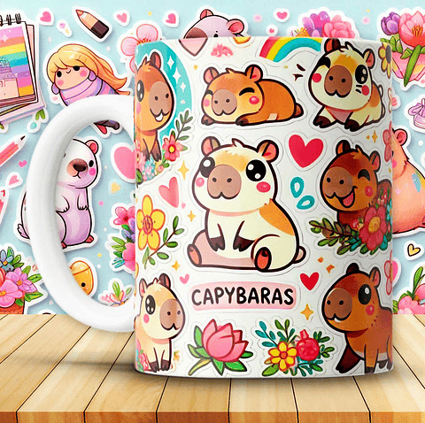12 Artes para Caneca Capivara Arquivo em Jpg