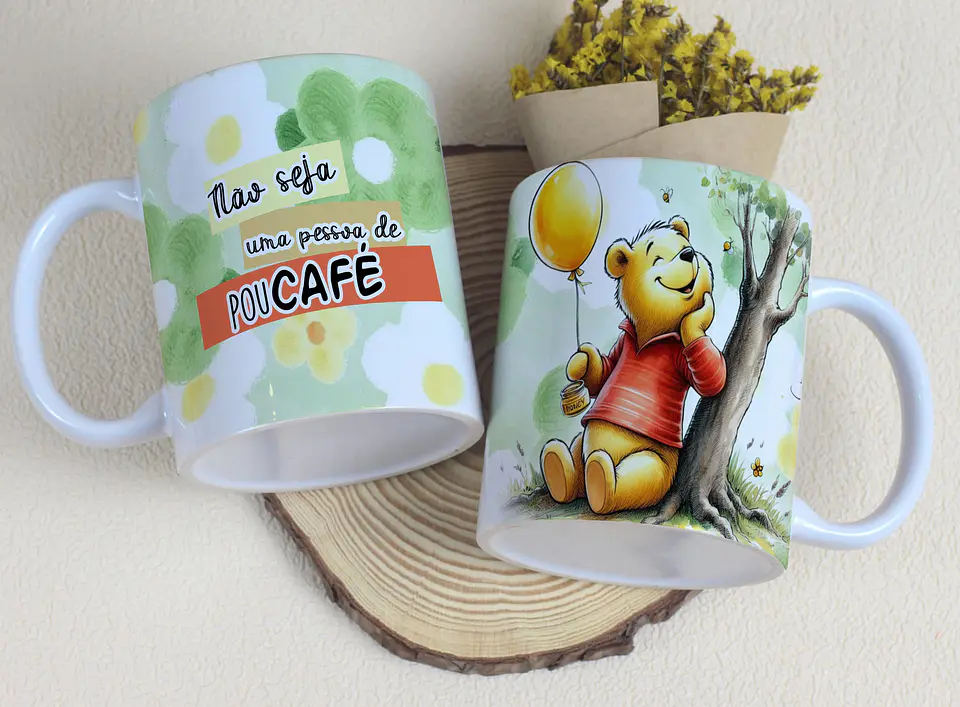 6 Artes para Caneca Ursinho Pooh Arquivo Editável 3
