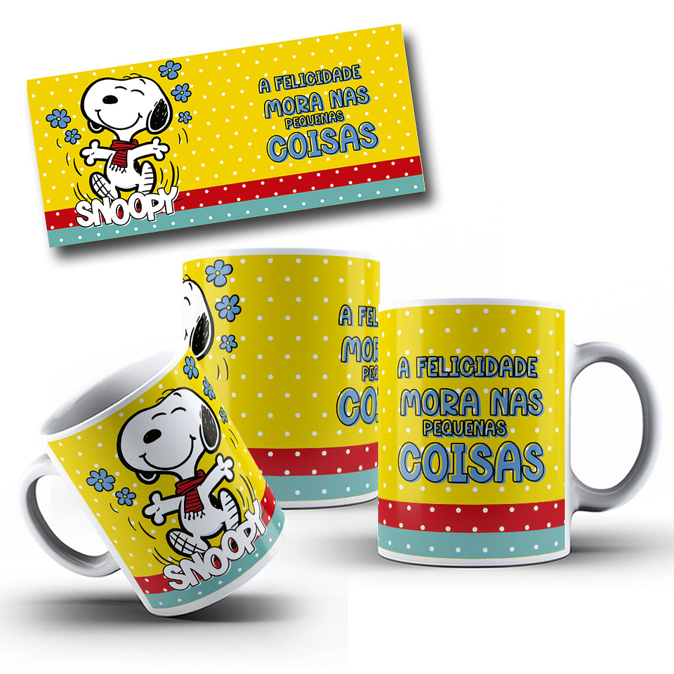 8 Artes para Caneca Snoopy Arquivo Editável 3