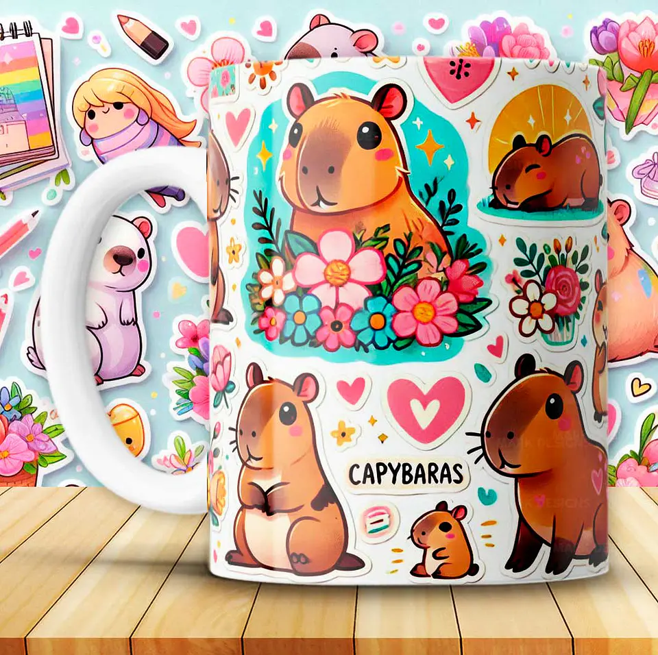 12 Artes para Caneca Capivara Arquivo em Jpg 3