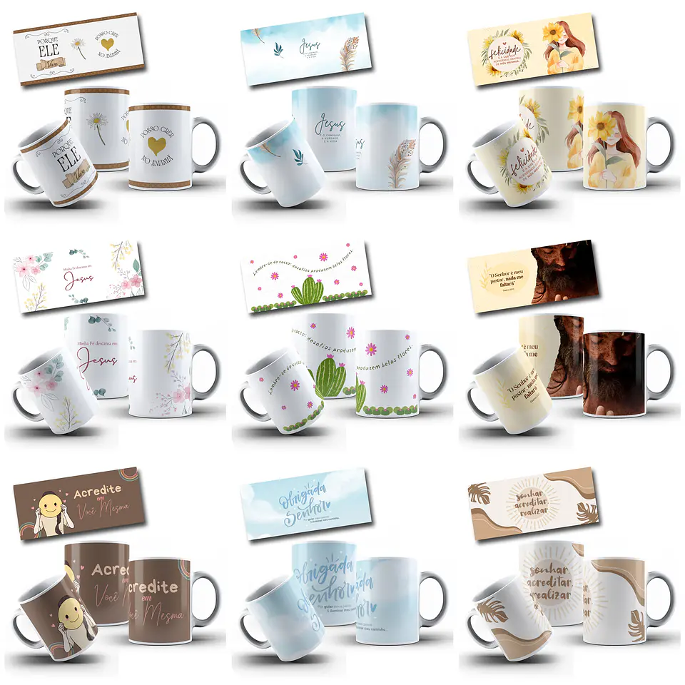 14 Artes para Caneca Frases Jesus e Motivacional Arquivo em Jpg  1