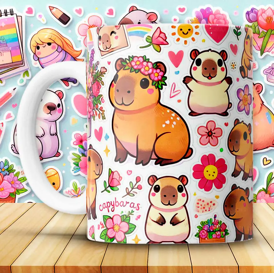 12 Artes para Caneca Capivara Arquivo em Jpg 5