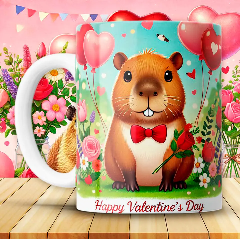 12 Artes para Caneca Capivara Dia dos Namorados Arquivo em Jpg 3