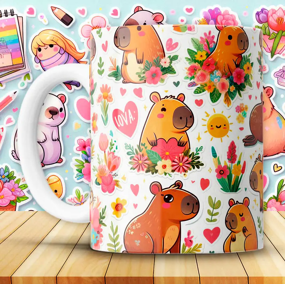 12 Artes para Caneca Capivara Arquivo em Jpg 8