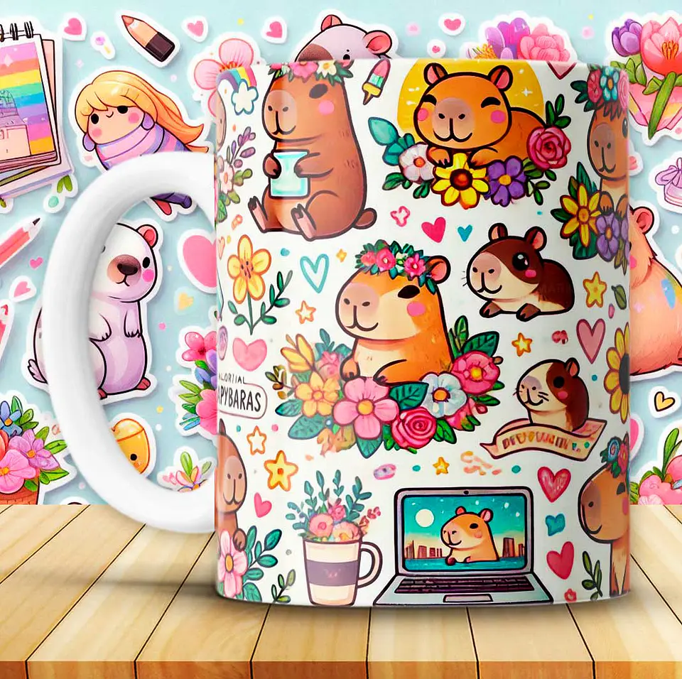 12 Artes para Caneca Capivara Arquivo em Jpg 9