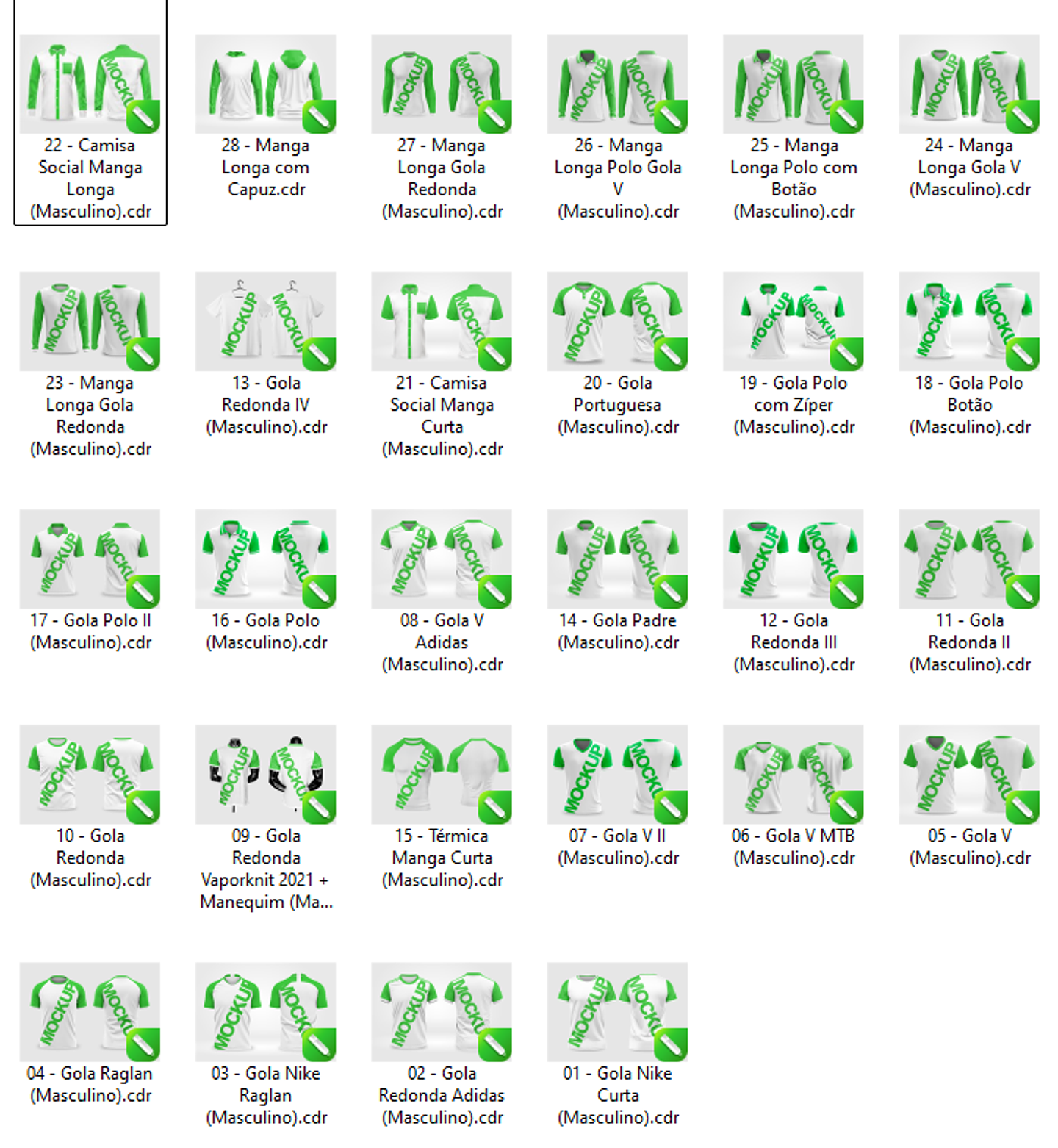 28 Modelos de Mockups para Camisas Masculinas em CorelDraw 1