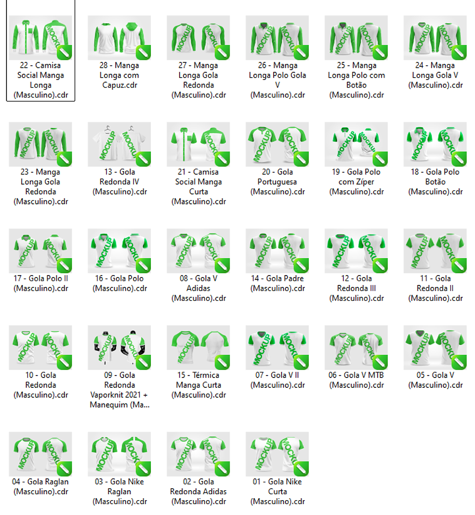 28 Modelos de Mockups para Camisas Masculinas em CorelDraw 1