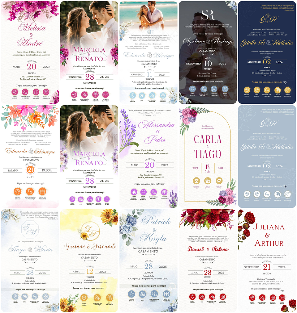 100 Modelos de Convites para Casamento em Canva 2