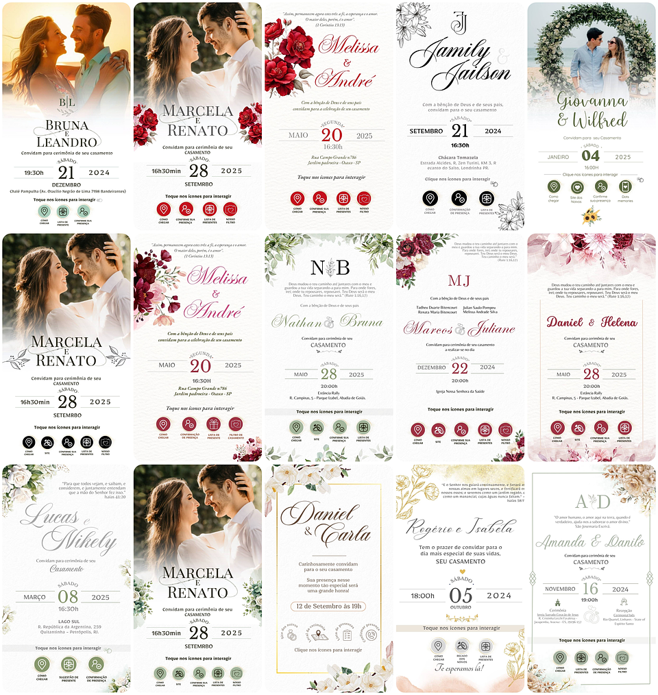 100 Modelos de Convites para Casamento em Canva 1