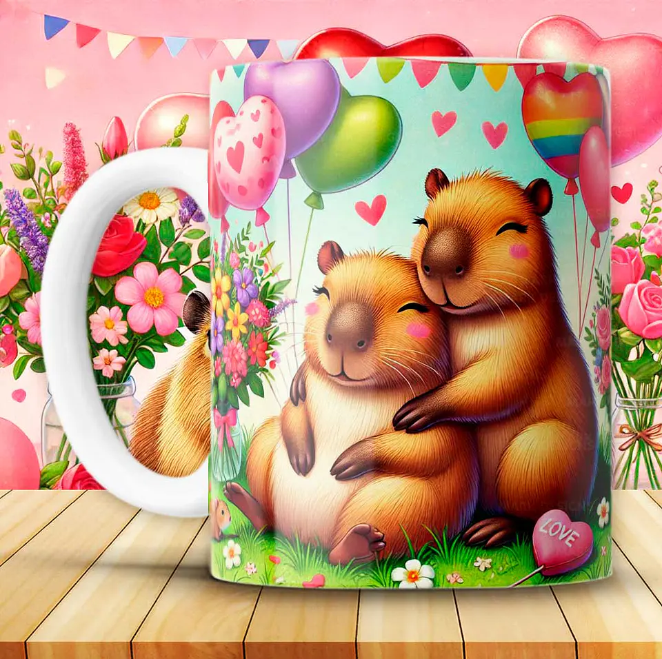 12 Artes para Caneca Capivara Dia dos Namorados Arquivo em Jpg 7