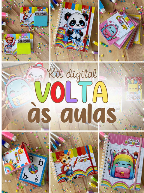 Arquivos de Corte Volta as Aulas Cute em Jpg