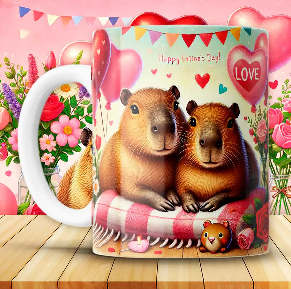 12 Artes para Caneca Capivara Dia dos Namorados Arquivo em Jpg 8