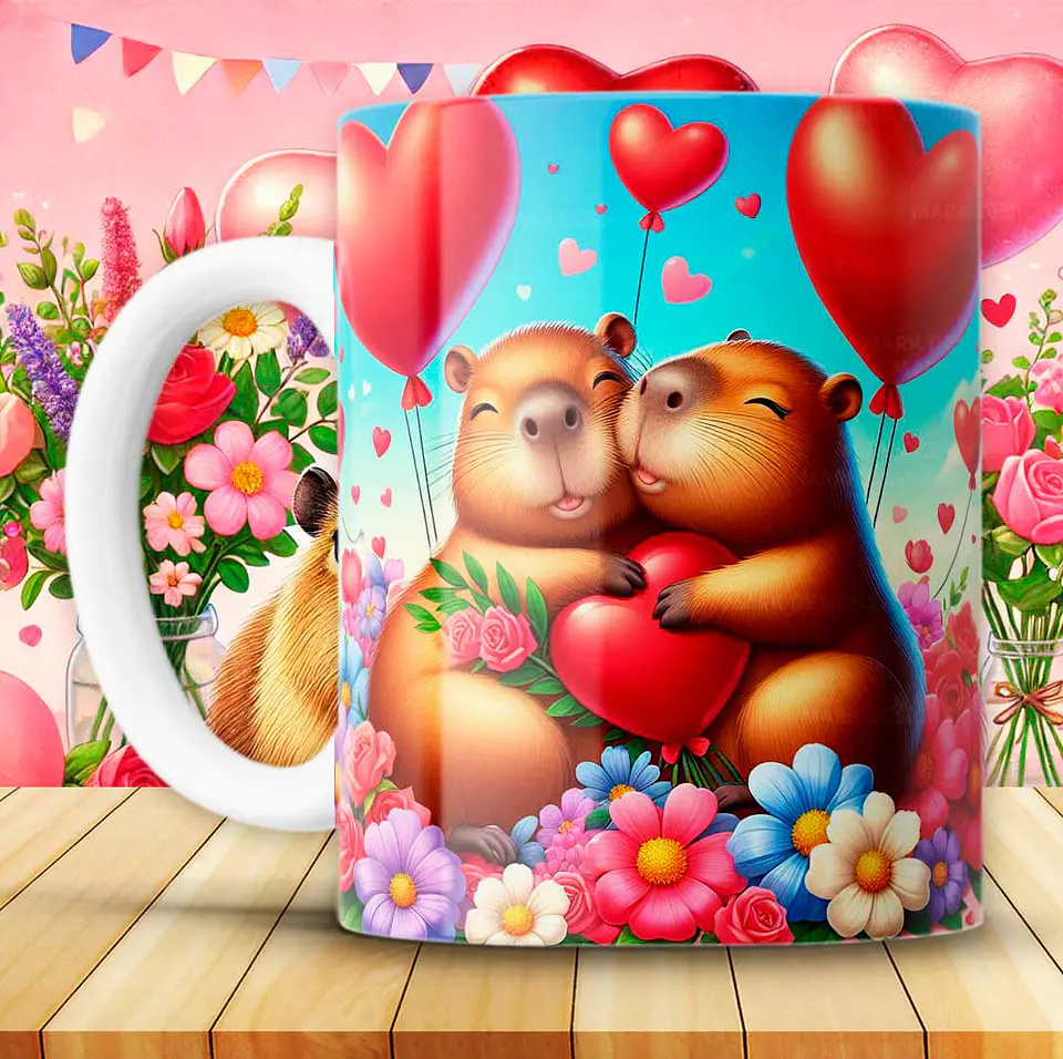 12 Artes para Caneca Capivara Dia dos Namorados Arquivo em Jpg 9