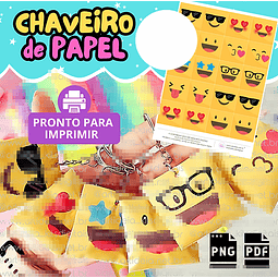 Arquivo Digital Molde Chaveiro Papel Emojis Sublimação Baixar Grátis 