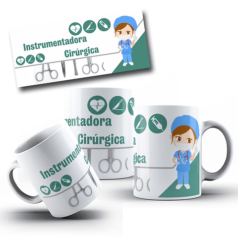 3 Artes para Caneca Instrumentador Arquivo Editável