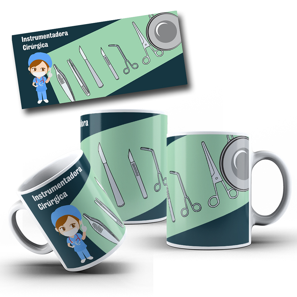 3 Artes para Caneca Instrumentador Arquivo Editável 2