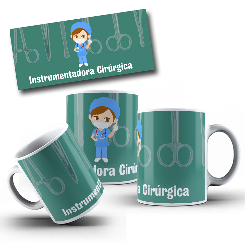 3 Artes para Caneca Instrumentador Arquivo Editável 3
