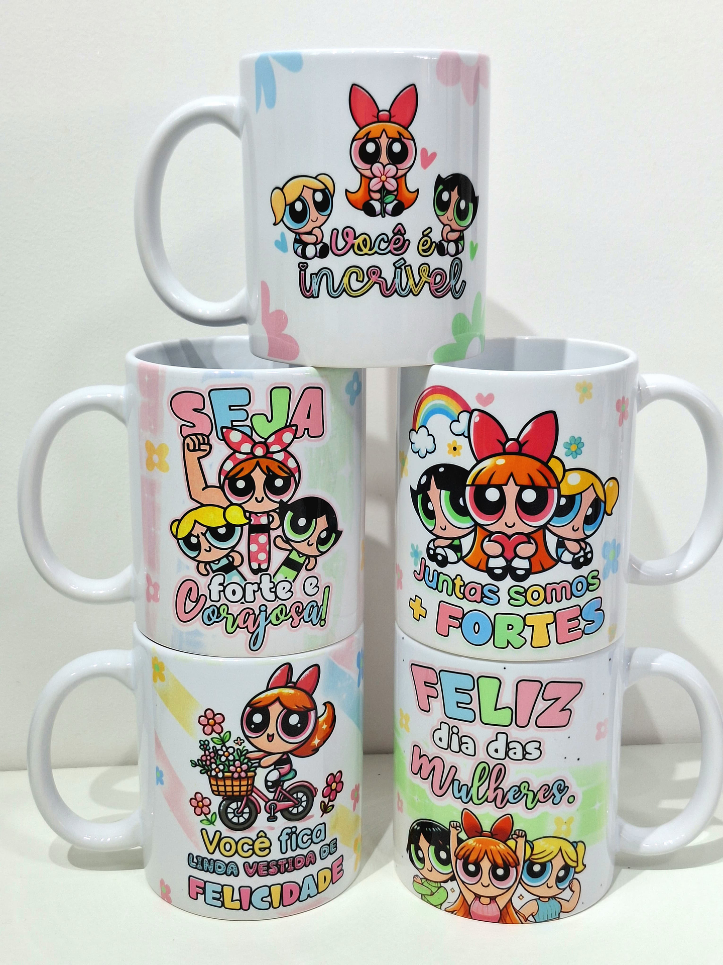 7 Artes para Caneca Dia das Mulheres Meninas Super Poderosas Arquivo em Jpg 2