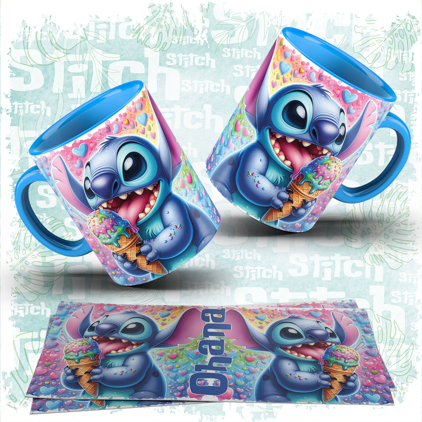 10 Artes para Caneca Stitch Ohana Familia Arquivo em Jpg  1