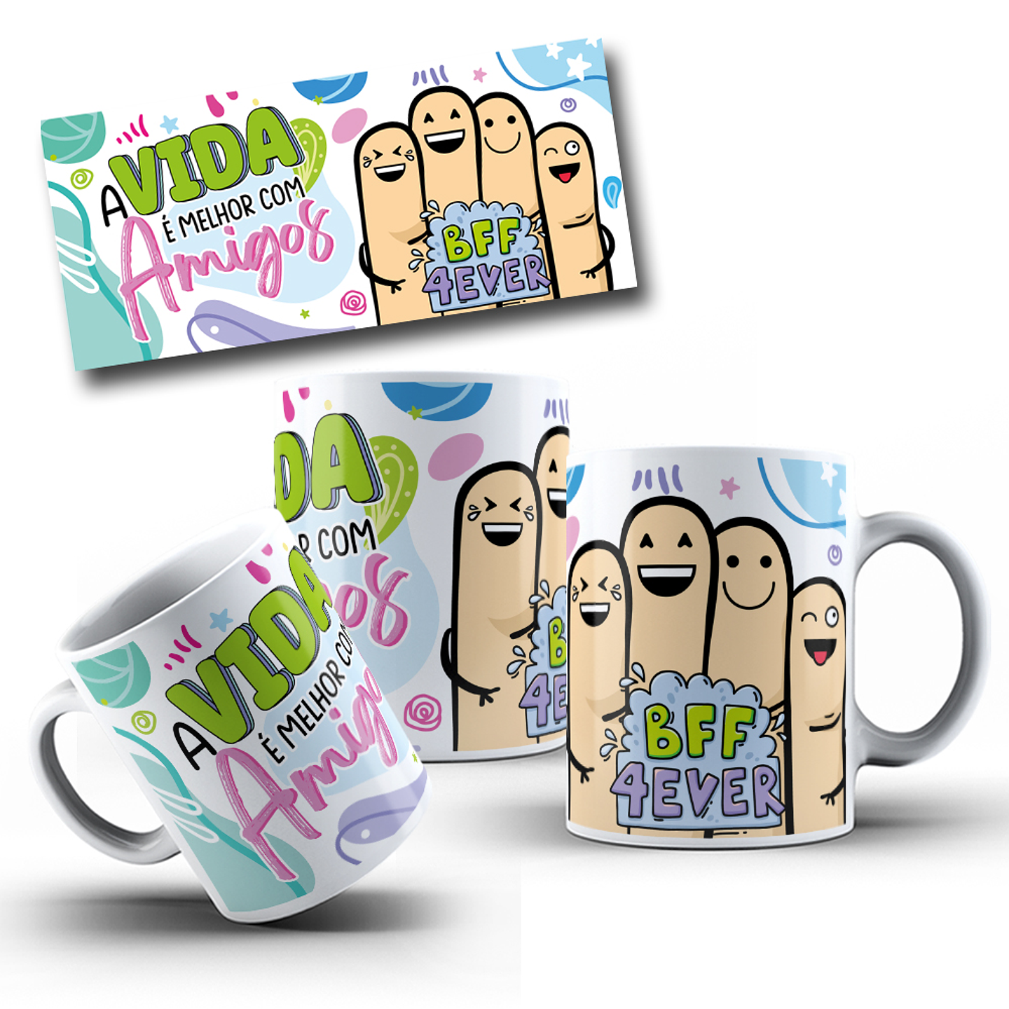 15 Artes para Caneca Amizade Arquivo em Jpg 4