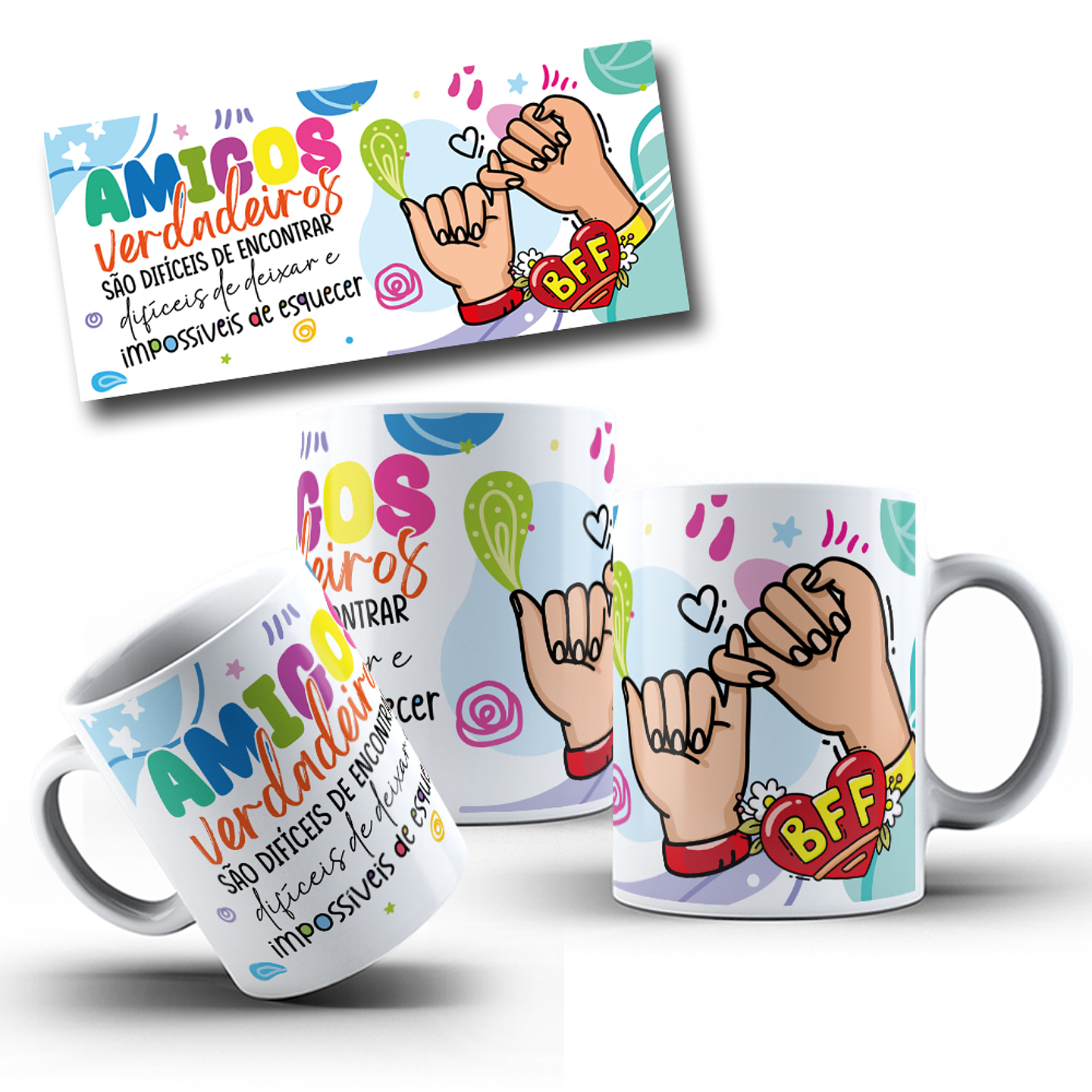 15 Artes para Caneca Amizade Arquivo em Jpg 5