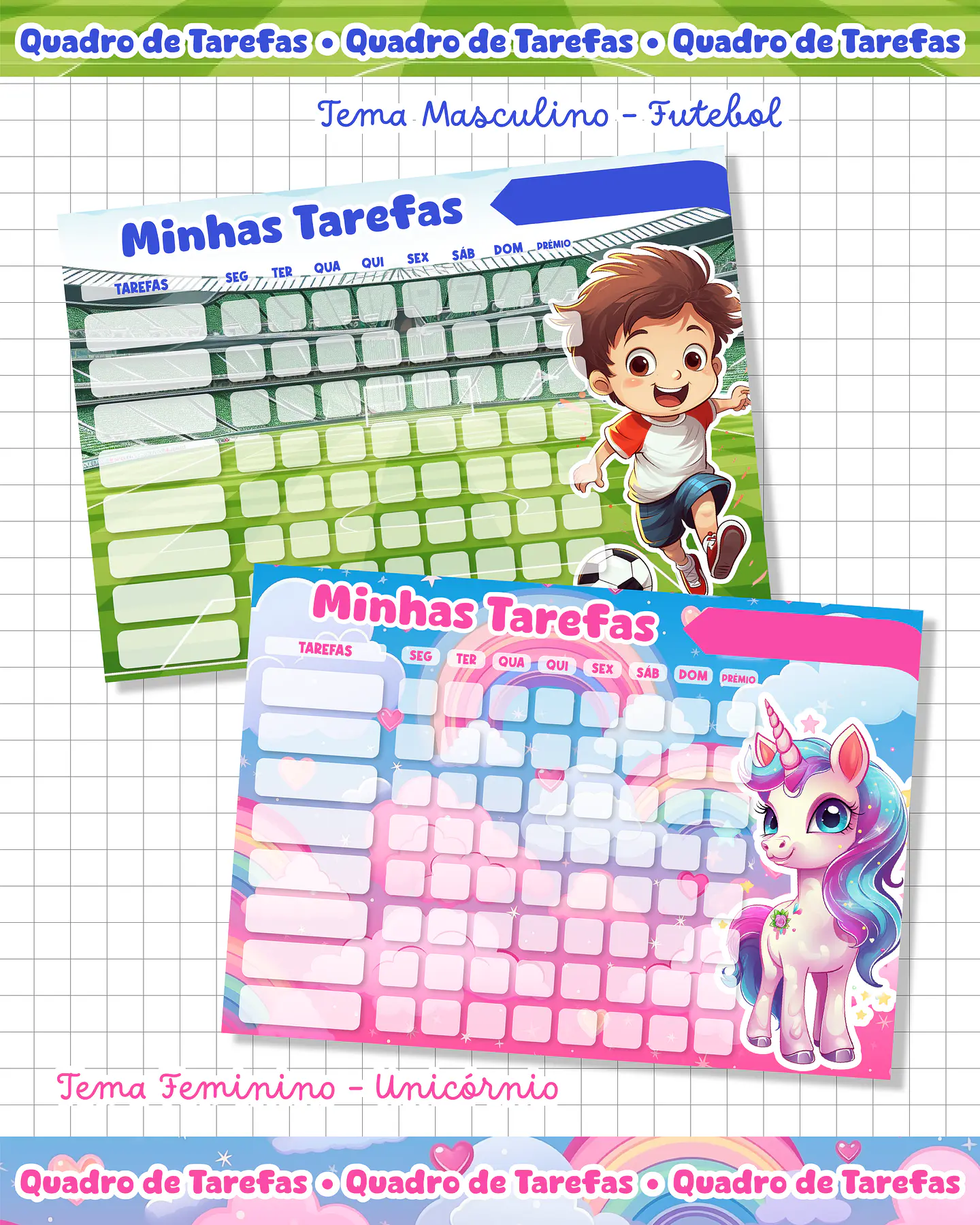 10 Artes para Quadro de Tarefas Diárias Filhos Personagens Arquivo em Jpg 3