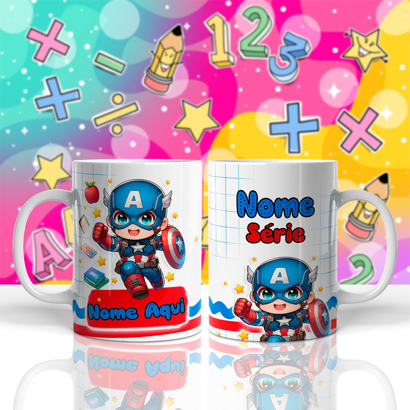 18 Artes para Caneca Meninos Personagens Volta as Aulas Arquivo em Jpg  15