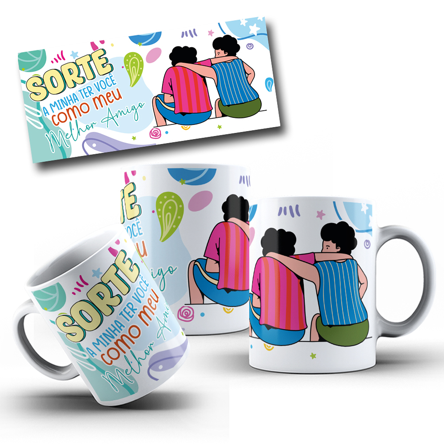 15 Artes para Caneca Amizade Arquivo em Jpg 15