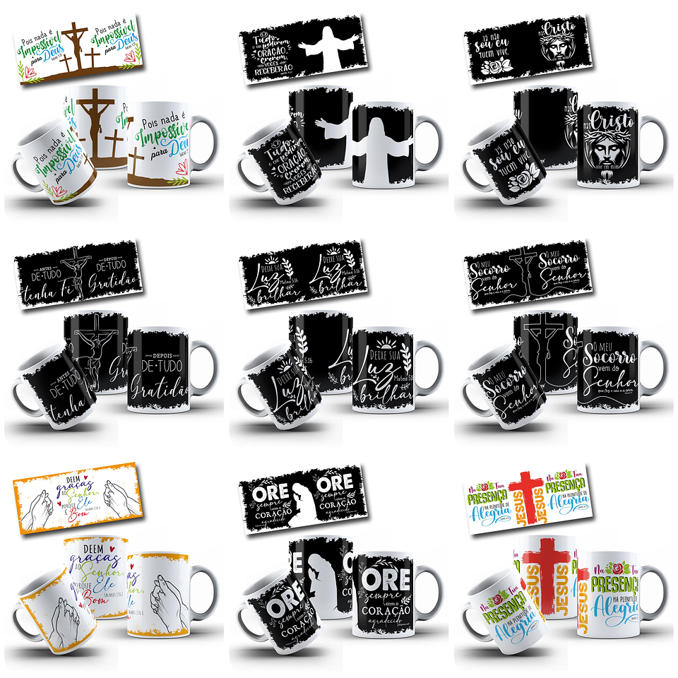 36 Artes para Caneca Orações Jesus Arquivo em Jpg 3