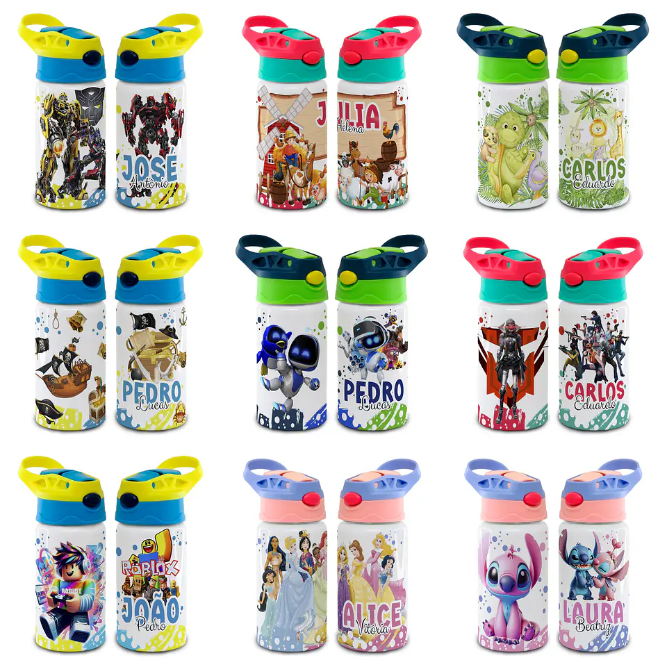 33 Artes para Personalização Volta as Aulas Garrafinha Arquivo Editável 4