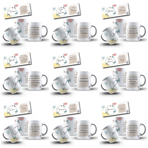 33 Artes para Caneca Profissões Arquivo Editável 