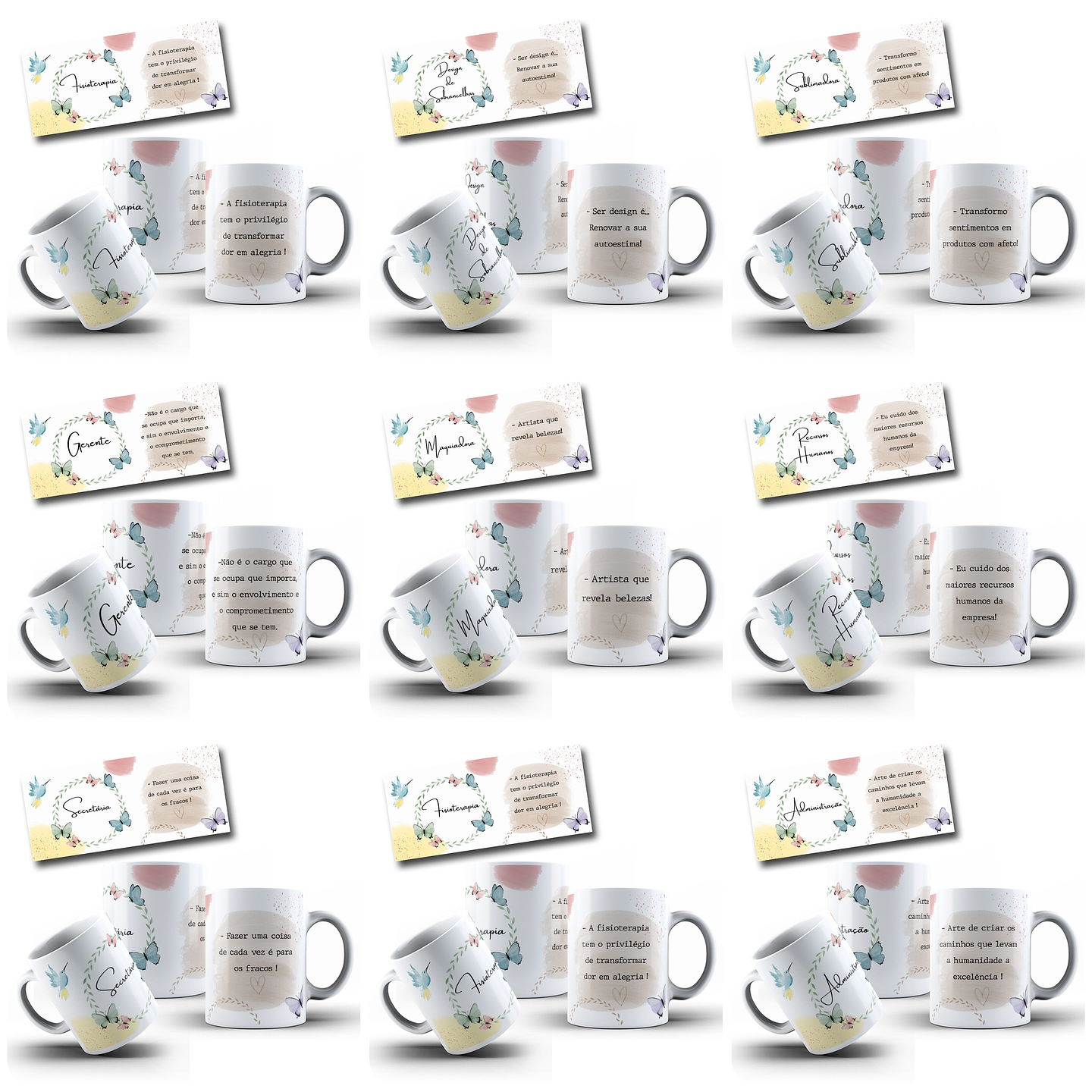 33 Artes para Caneca Profissões Arquivo Editável  1