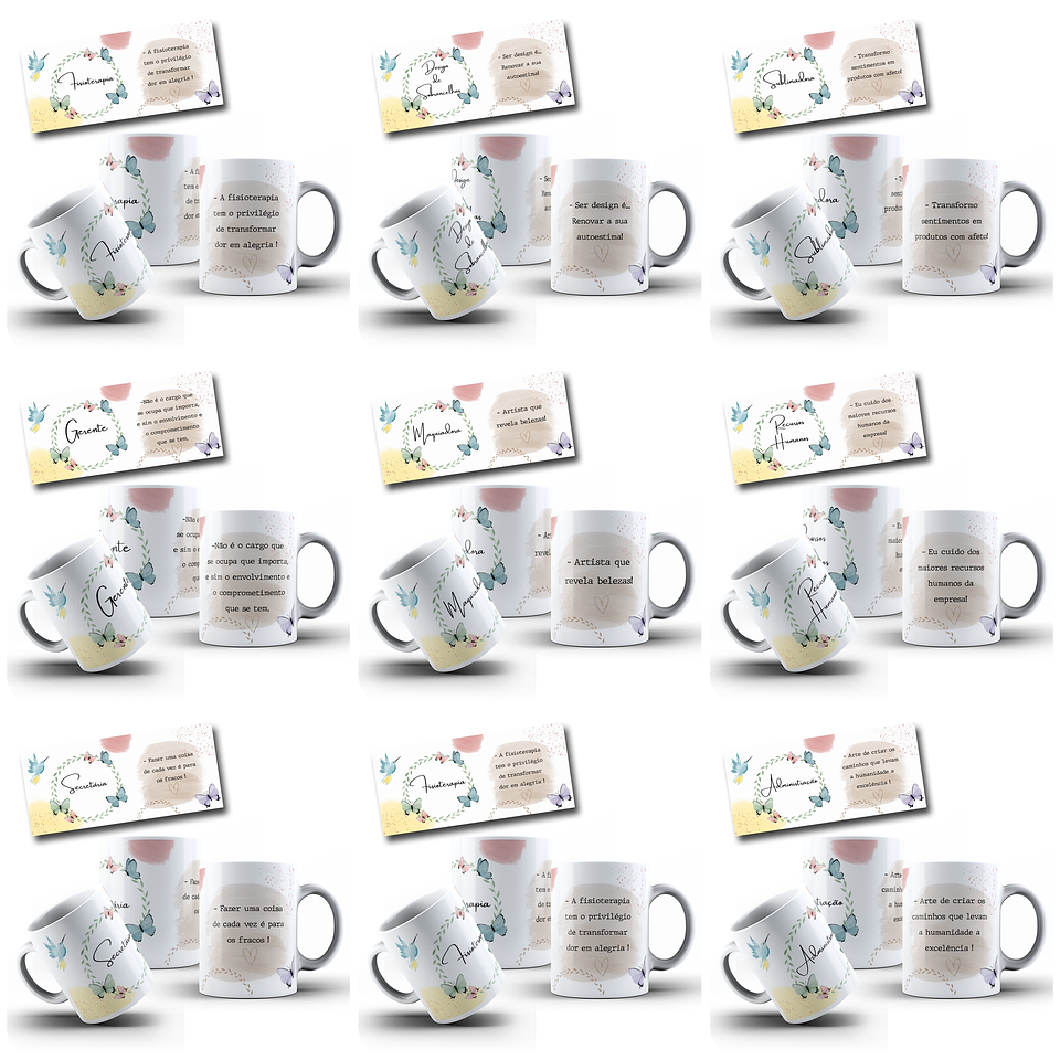 33 Artes para Caneca Profissões Arquivo Editável  1