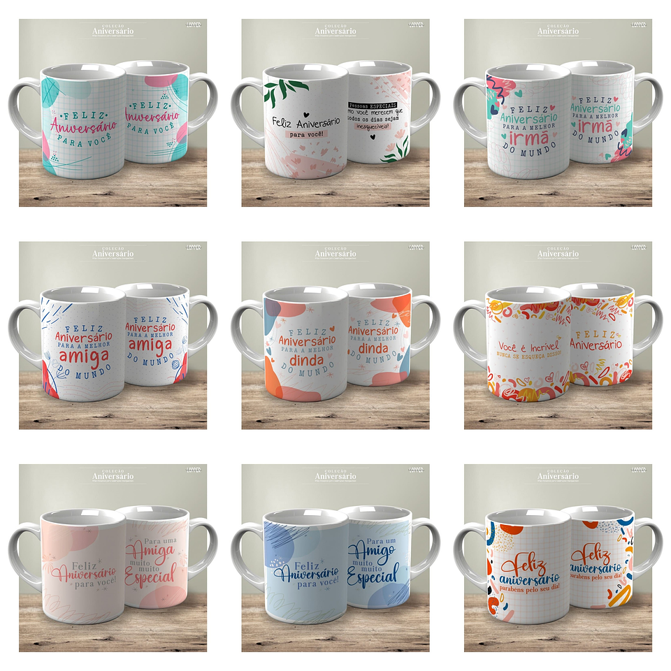 62 Artes para Caneca e Camisa Aniversário Arquivo Editável 5