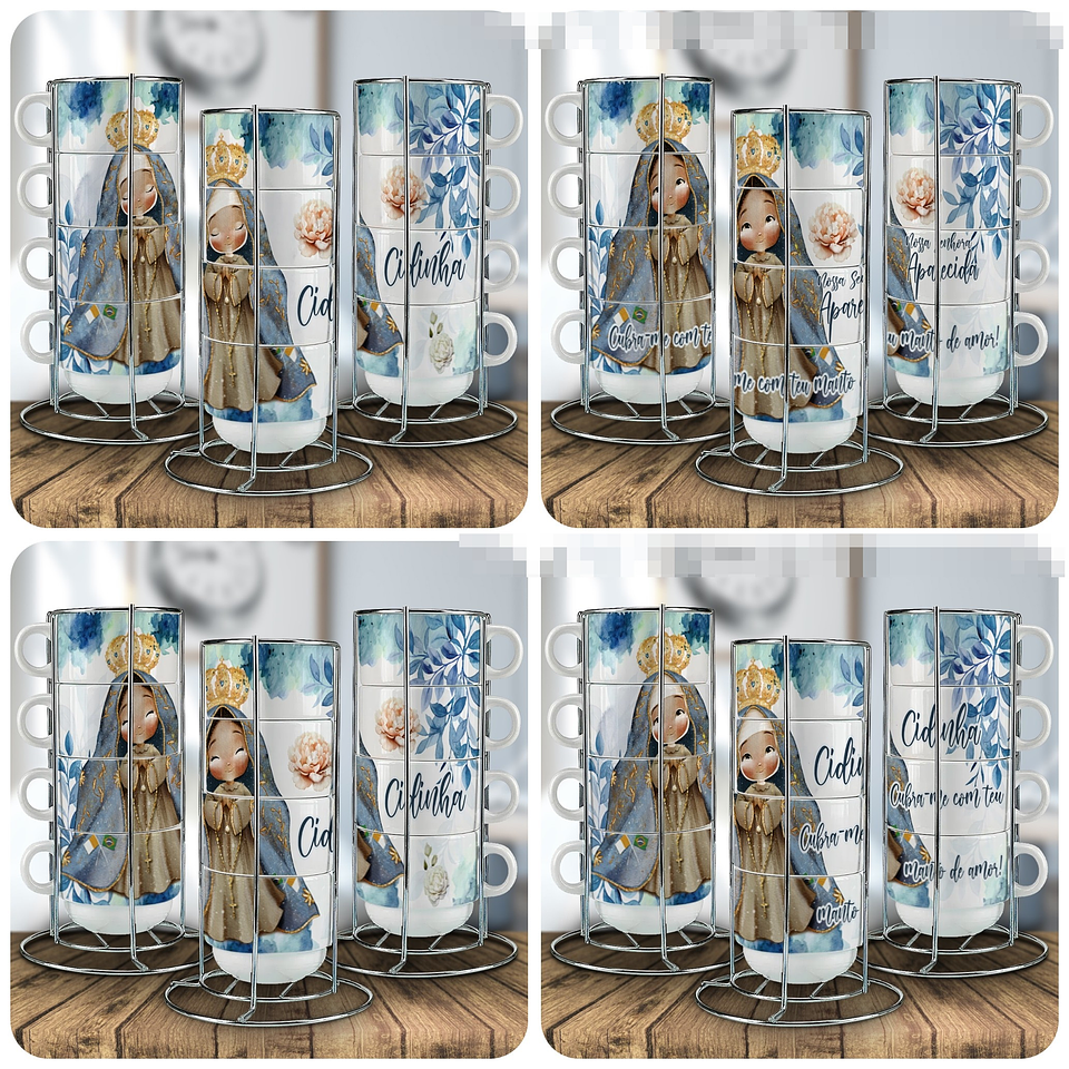 14 Artes para Caneca Torre de Xicaras Arquivo Editável 3