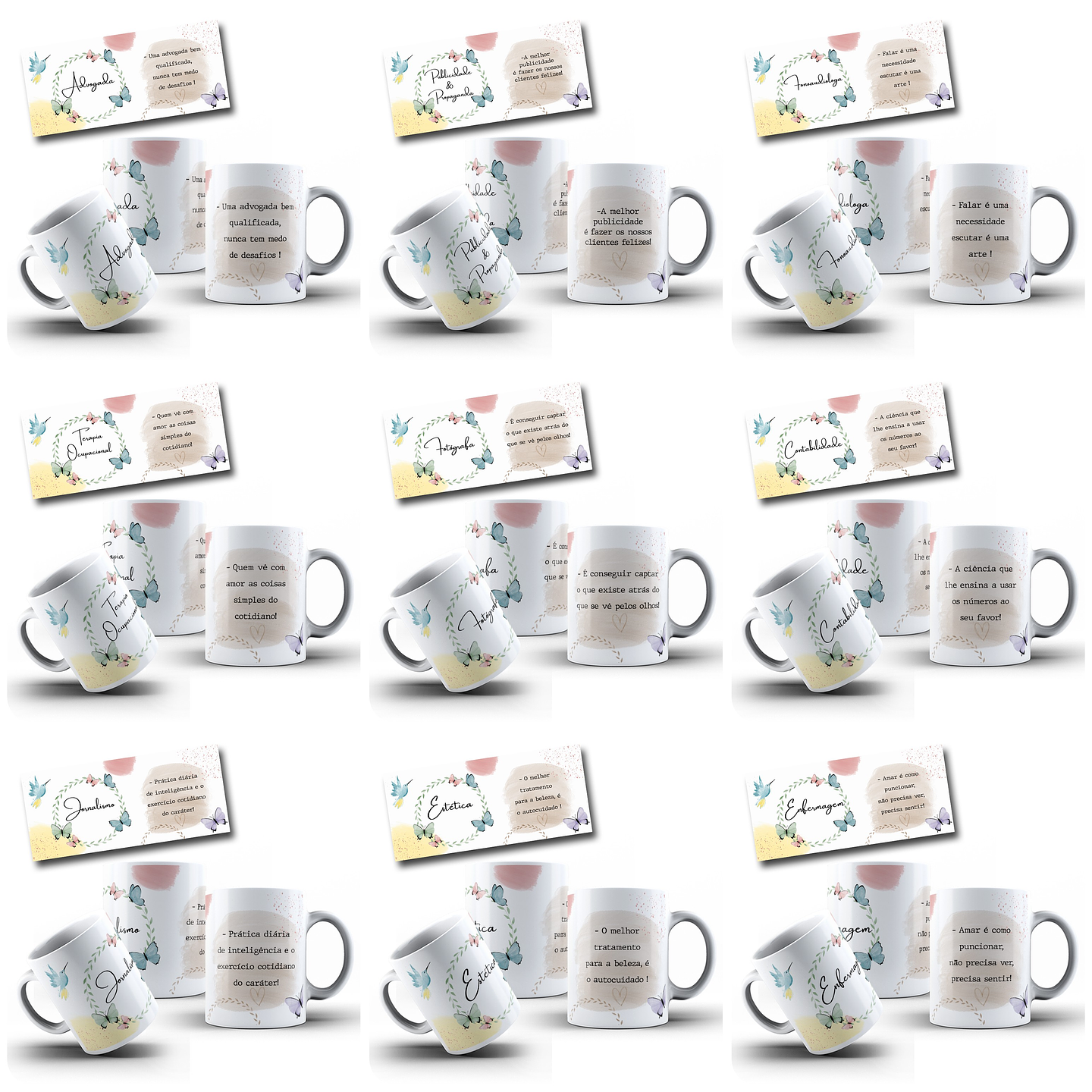 33 Artes para Caneca Profissões Arquivo Editável  2