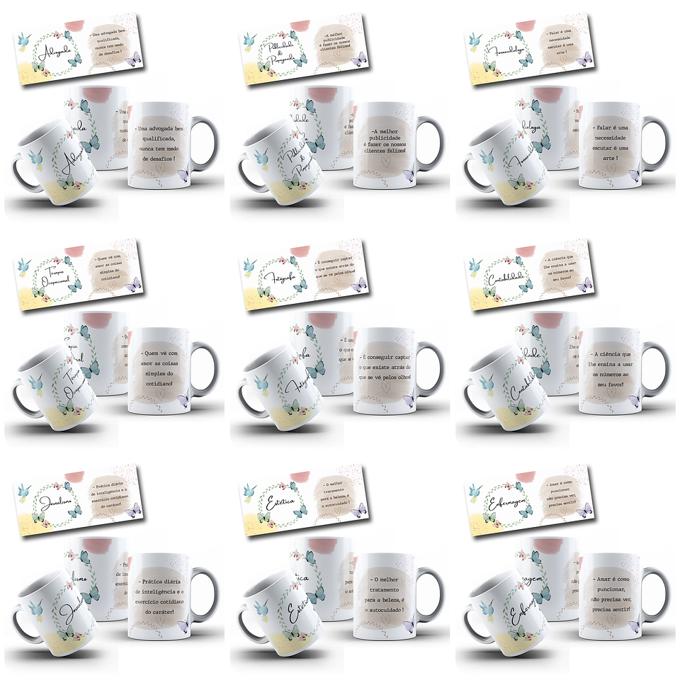 33 Artes para Caneca Profissões Arquivo Editável  2