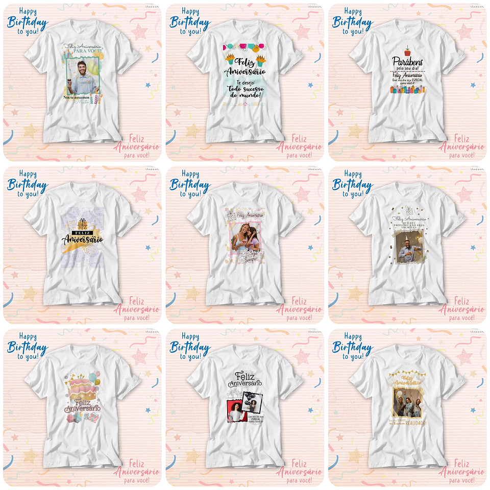 62 Artes para Caneca e Camisa Aniversário Arquivo Editável 6