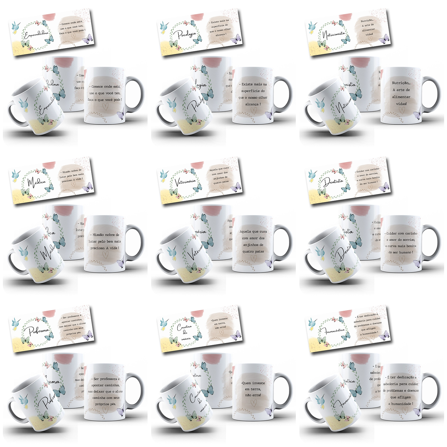 33 Artes para Caneca Profissões Arquivo Editável  3