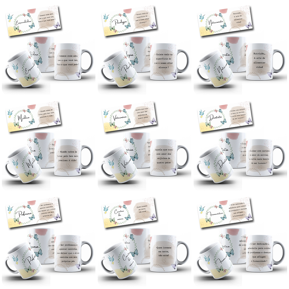 33 Artes para Caneca Profissões Arquivo Editável  3