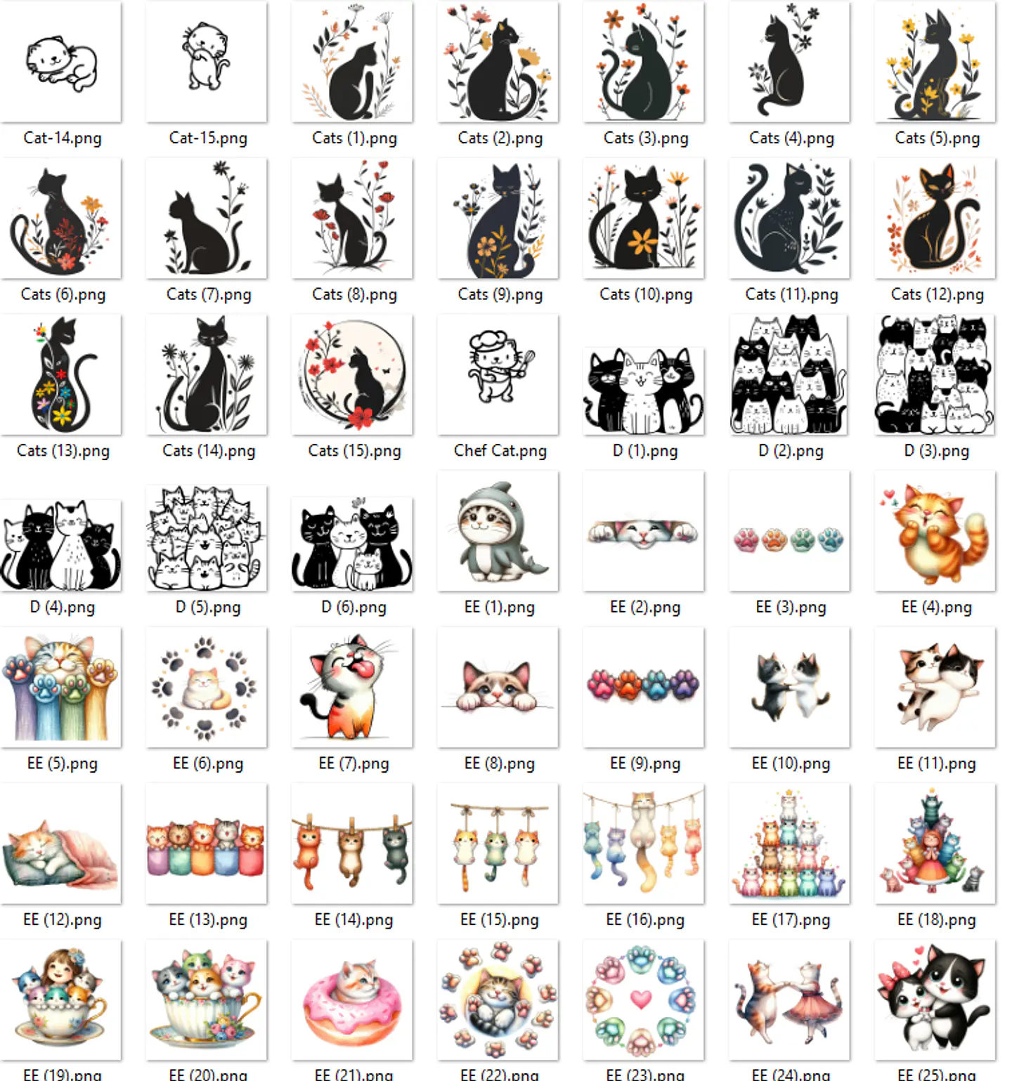 Kit Digital Gatinhos em Png 2