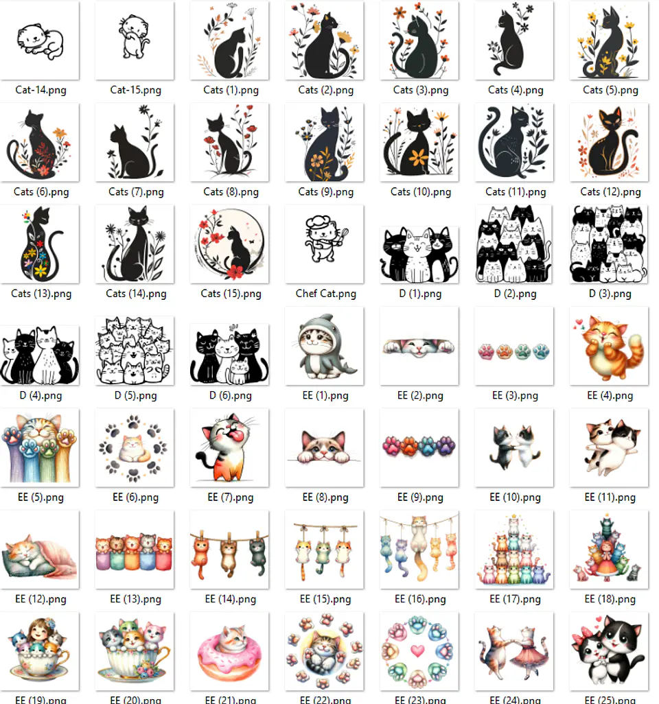 Kit Digital Gatinhos em Png 2