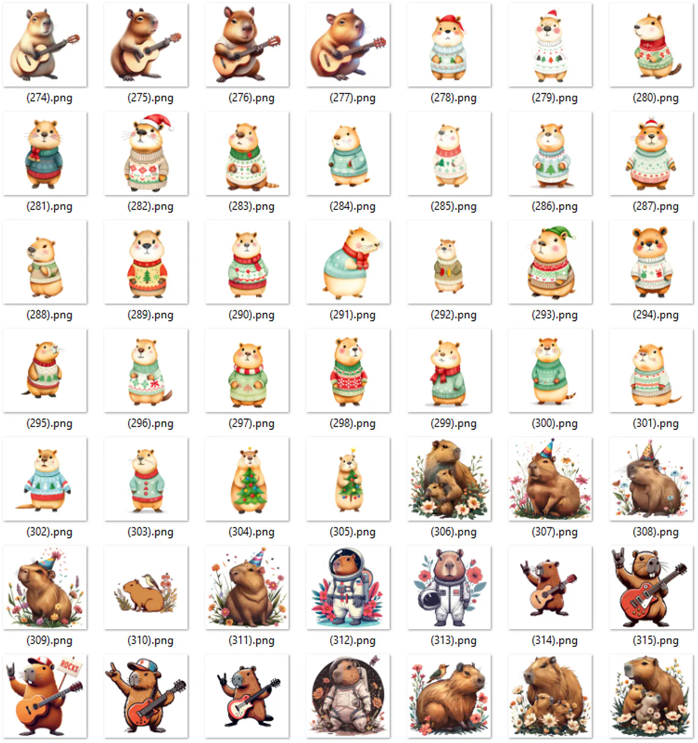 Kit Digital Capivara em Png  2