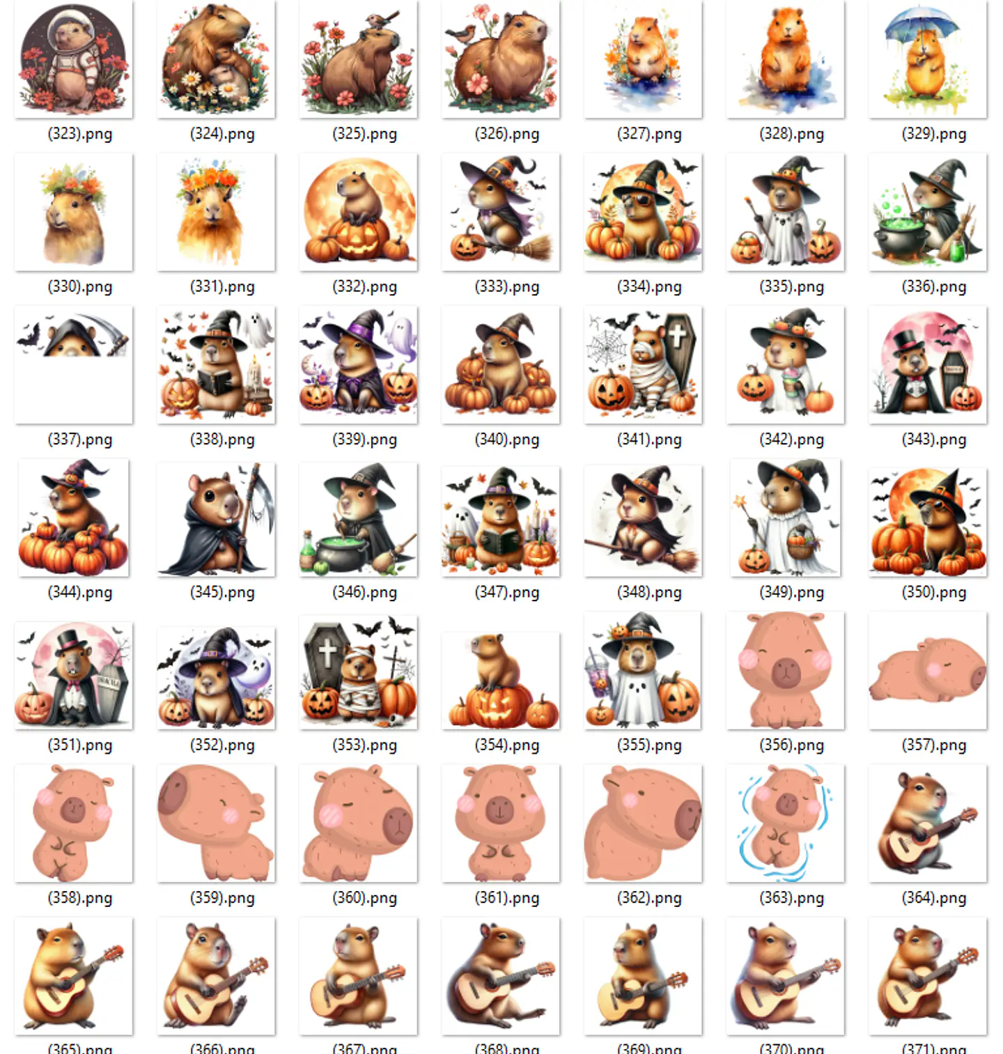 Kit Digital Capivara em Png  3