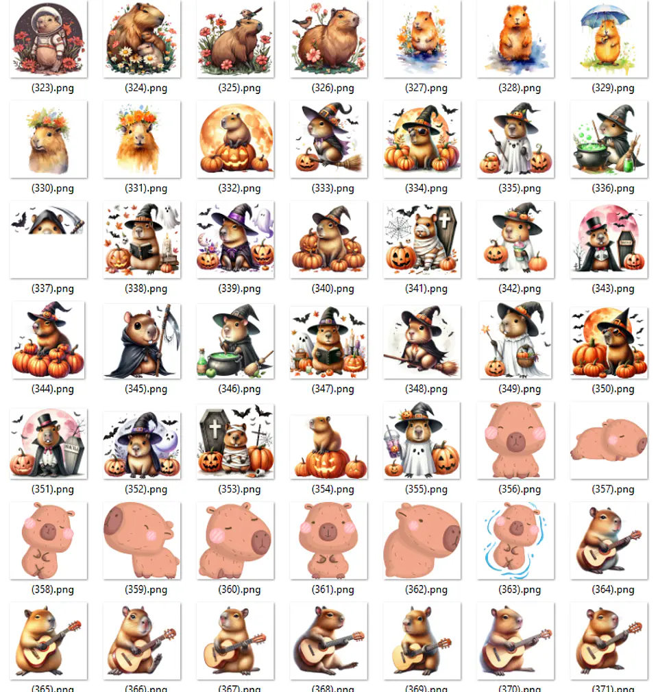 Kit Digital Capivara em Png  3