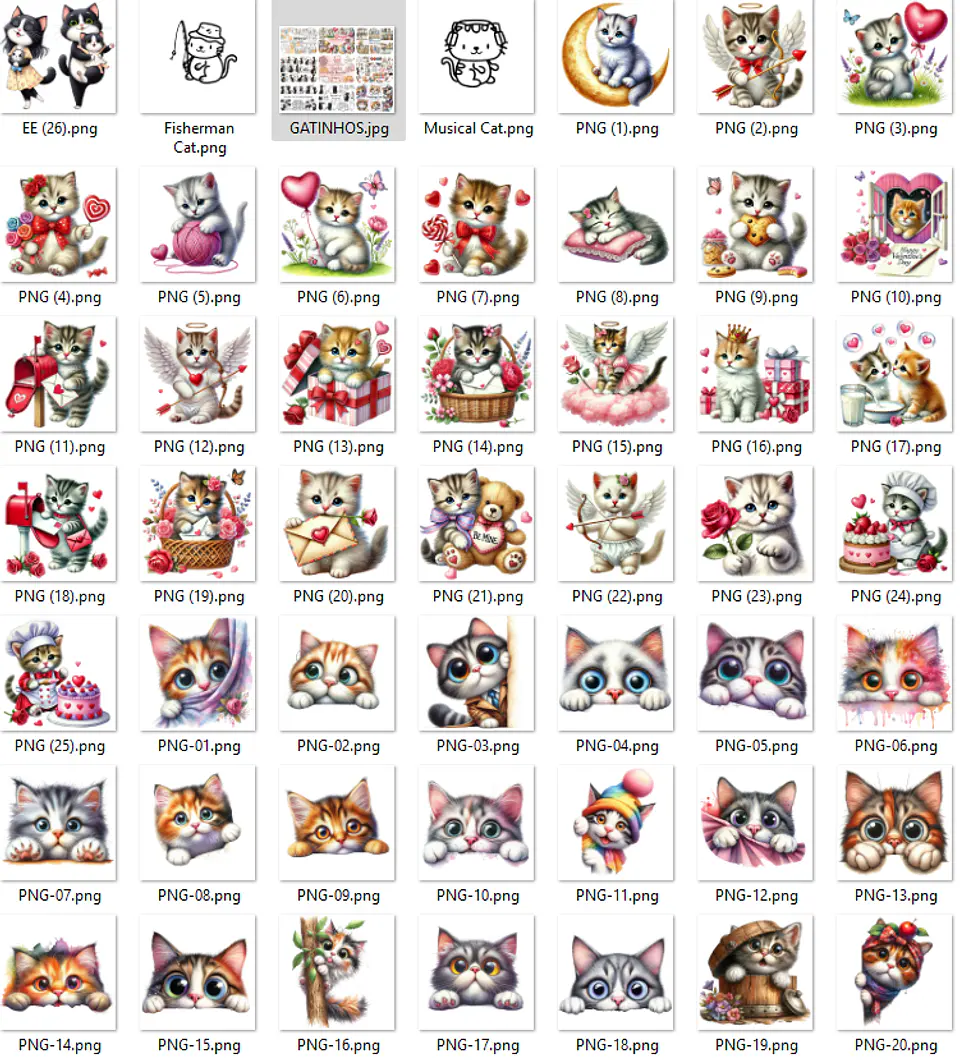 Kit Digital Gatinhos em Png 3